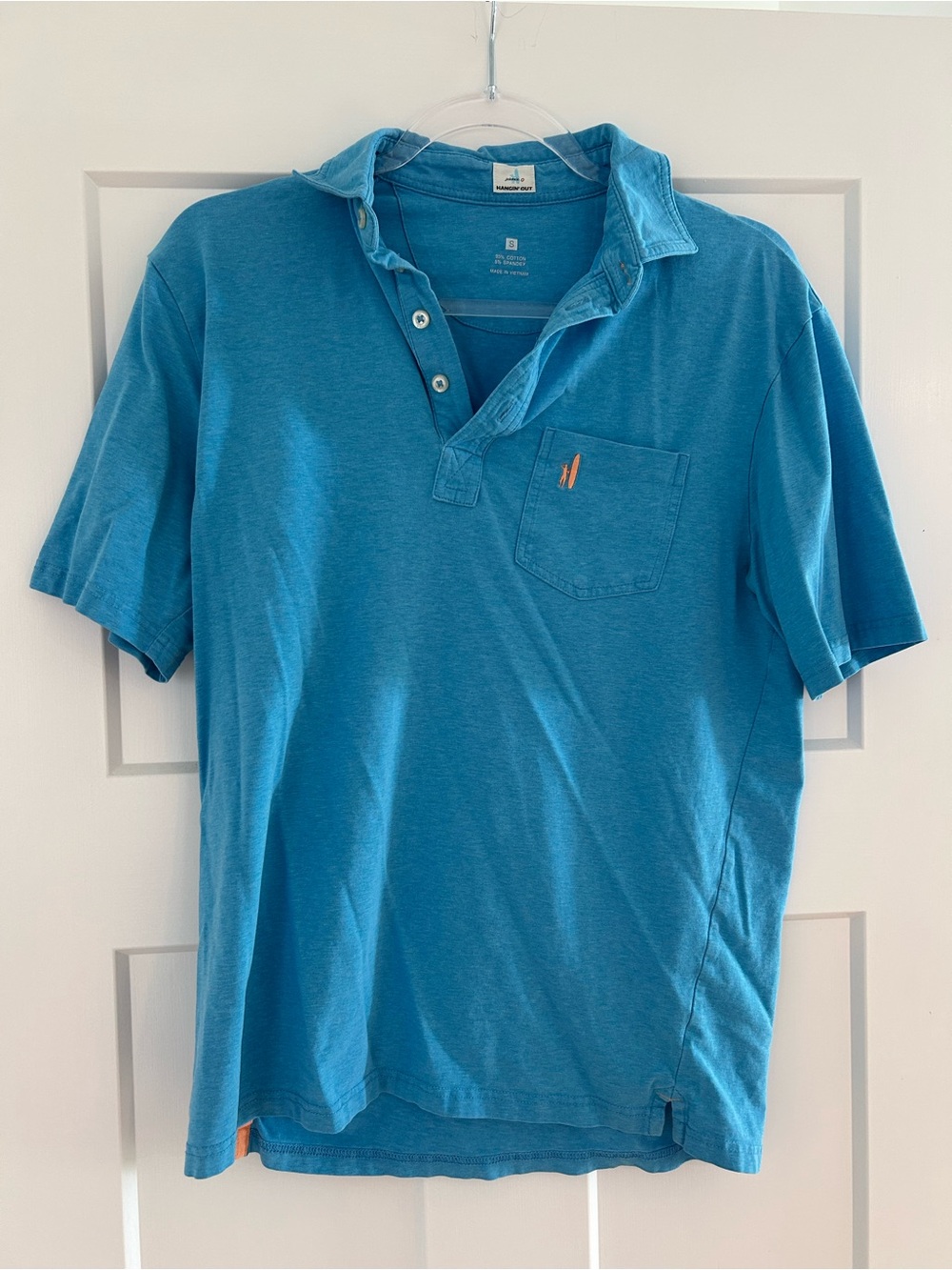 johnnie-O Men's Teal Polo Shirt with Chest Pocket
